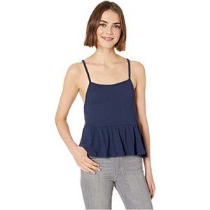 Roxy Women Deep Seas Strappy Ribbed Peplum Tank